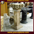 square yellow marble pedestals pillars PDS-194